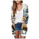 thumbnail image 1 of Cárdigan para mujer, blusa informal de manga larga con estampado y bolsillo, cárdigan con capucha, abrigo holgado de algodón de imitación para mujer, 1 of 4