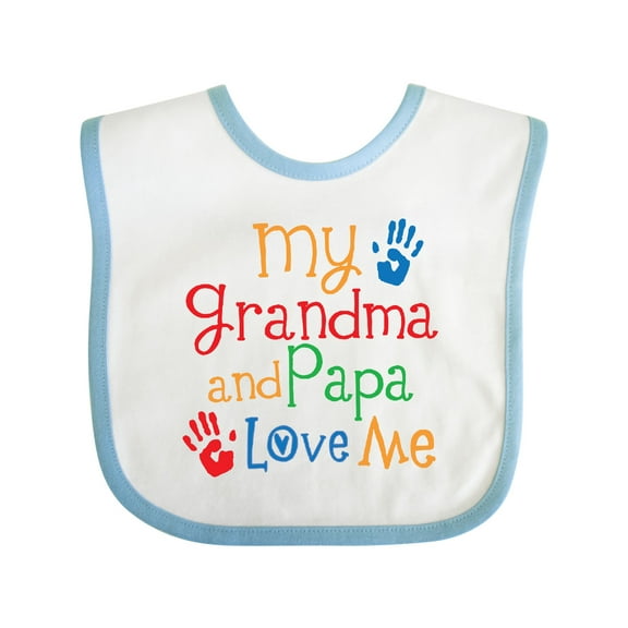 Inktastic Grandma and Papa Love Me Boys or Girls Baby Bib