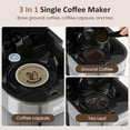 thumbnail image 2 of Iced Coffee Maker, Single Serve Coffee Maker with 3 Brewing Options for K Cup Pod or Ground Coffee, 30oz Removable Water Reservoir & Reusable Filter, Ideal for Home & Office, Black, 2 of 8