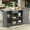 Grey, variant on Harper & Bright Designs Outdoor Kitchen Island with Foldable Tabletop and Wheels, Patio Rolling Cart Bar Table with Stainless Steel Top, Ample Storage Space for Garden, Black