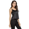 thumbnail image 4 of NeedBo Womens Silk Satin Tank Tops V Neck Camisole Sleeveless Blouses Basic Tank Shirt, Black M, 4 of 7