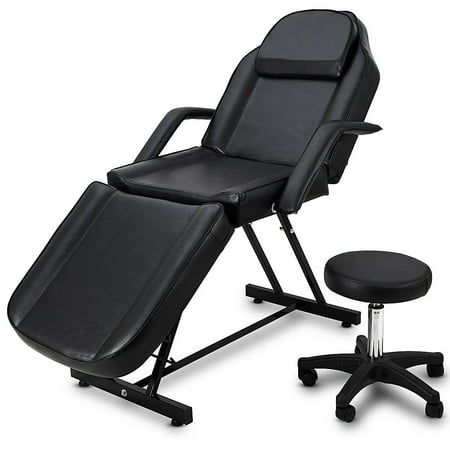 Gymax Adjustable Tattoo Massage Bed Facial Beauty Barber Chair W Hydraulic Stool Black