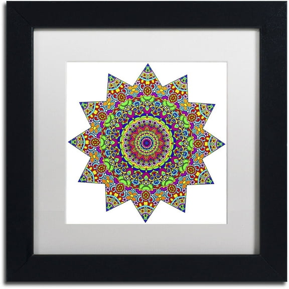Trademark Fine Art "Sparkling Sunny Day Mandala" Canvas Art by Kathy G. Ahrens, White Matte, Black Frame