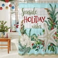 thumbnail image 6 of Seaside Holiday Pine Needles Starfish Shower Curtain for Bathroom, Wood Board Waterproof Shower Curtains Washable Quick Dry with Hooks Bathtub Curtains 72x72IN, 6 of 9