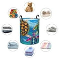 thumbnail image 6 of Balery Little Sea Turtles Round Laundry Basket with Handles Waterproof Freestanding Laundry Hamper for Clothes Toys in the Dorm and Family-Small, 6 of 8