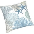 thumbnail image 2 of Nautical Coastal Throw Pillow Covers 16X16 Inch Set of 2 Summer Ocean Themed Pillow Covers Blue Seashell Coral Starfish Pillowcase Square Farmhouse Outdoor Decorative Cushion Cover for Home Couch Bed, 2 of 6