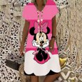 thumbnail image 3 of Elegante vestido de fiesta de playa para mujer 2024 Disney Minnie Mickey Mouse vestido de verano bohemio moda casual cuello en V vestidos midi, 3 of 5