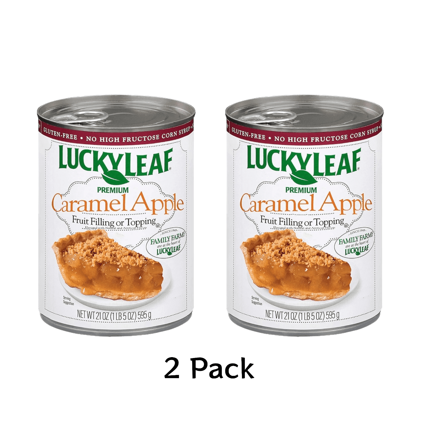 Lucky Leaf Premium Caramel Apple Fruit Filling 21oz Can ( 2 pack )
