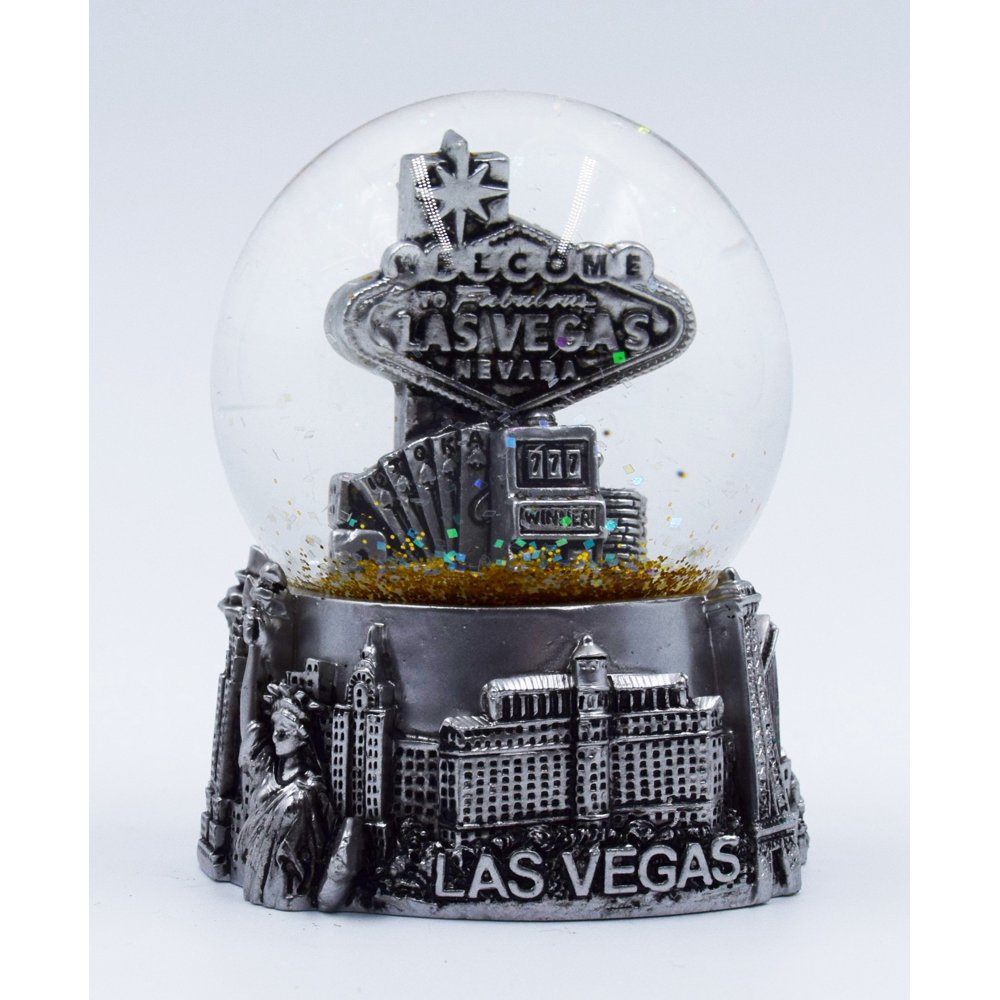 Las Vegas Landmark skyline water globe snow globe 3.5 inches Walmart