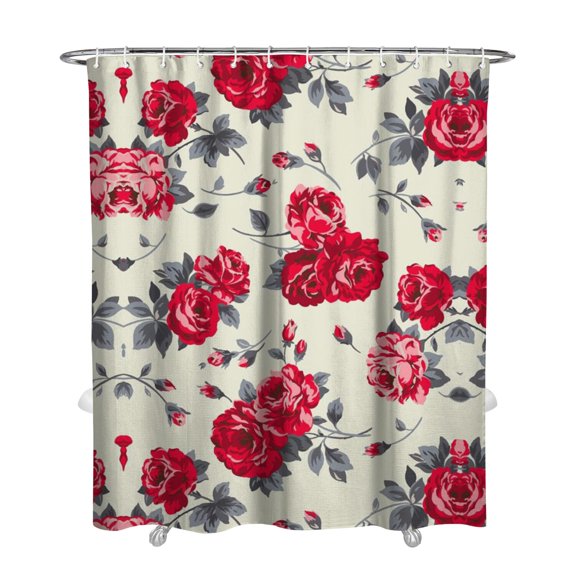 Waterproof Pioneer Shower Curtain 72x84 Inch Polyester Unique Cute Floral Shower Curtain for Bathroom Hotel Home Decor with 12 Plastic Hooks