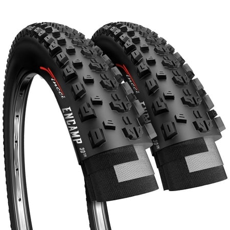Fincci Encamp Pair of Foldable 26 x 2.25 Mountain Bike Tire 57-559 for Road MTB Offroad Bicycle - 26x2.25 Inch Bike Tires 2 Pack