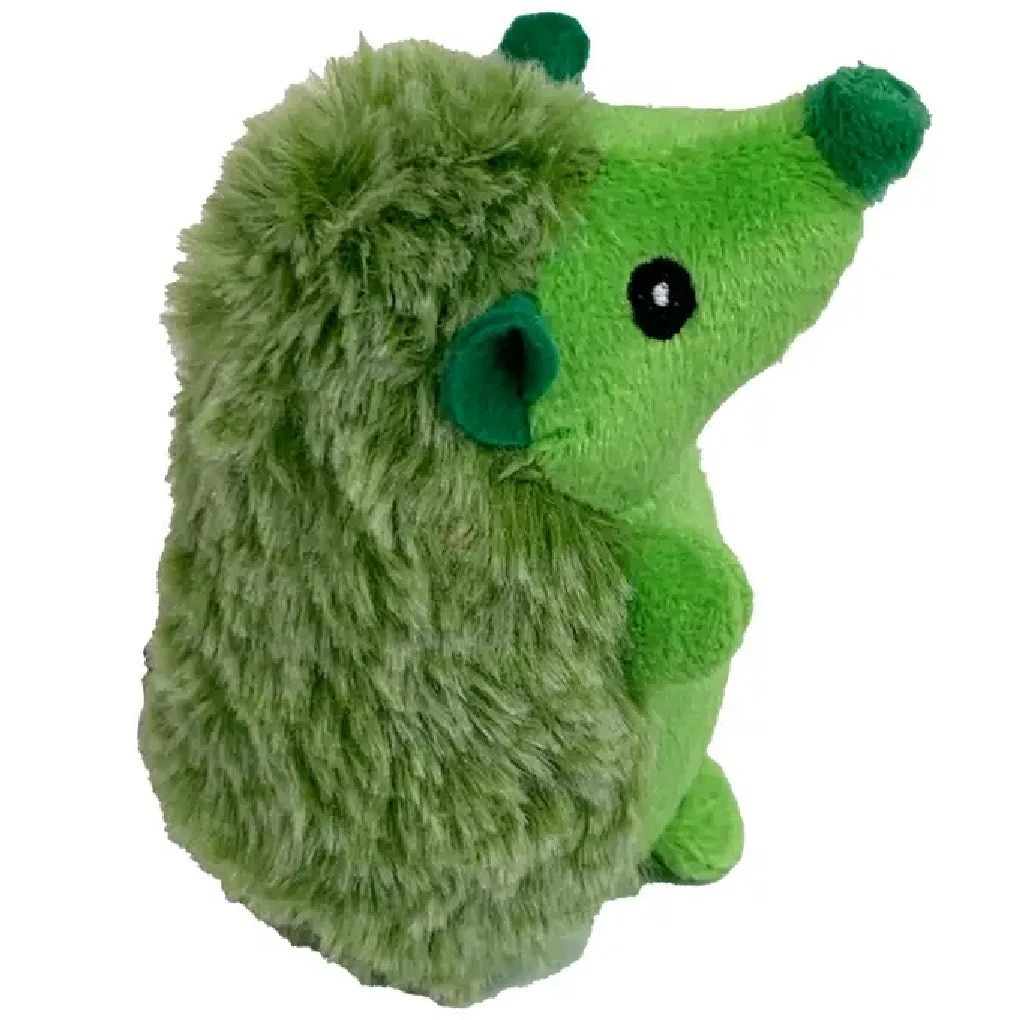 Mini 4 Inch Hedgehog Dog Toy Cute Cuddly Colorful Super Soft Plush Squeaker (Orange)