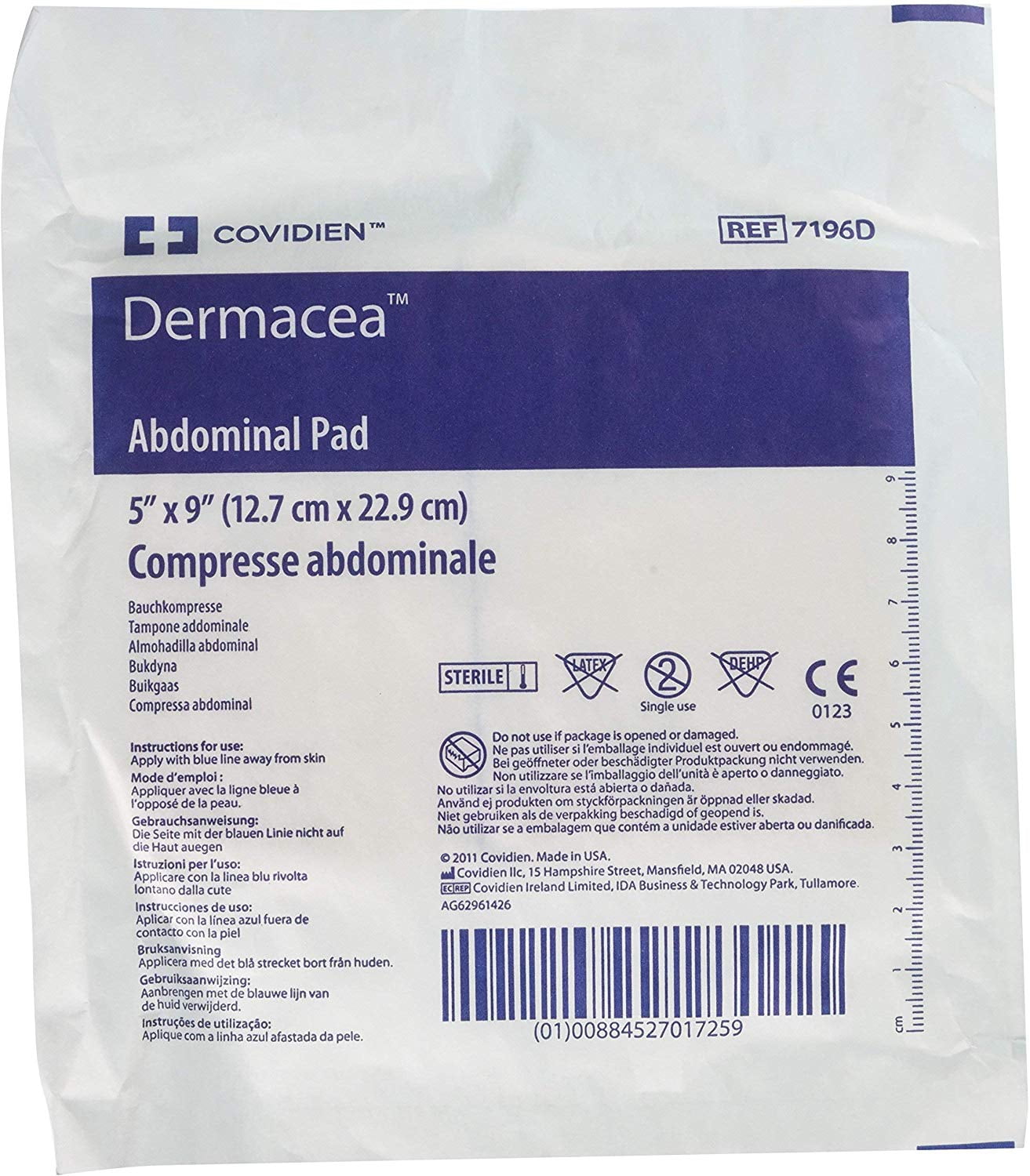 ABD PAD 5X9 DERM ST PK/36 COVIDIEN
