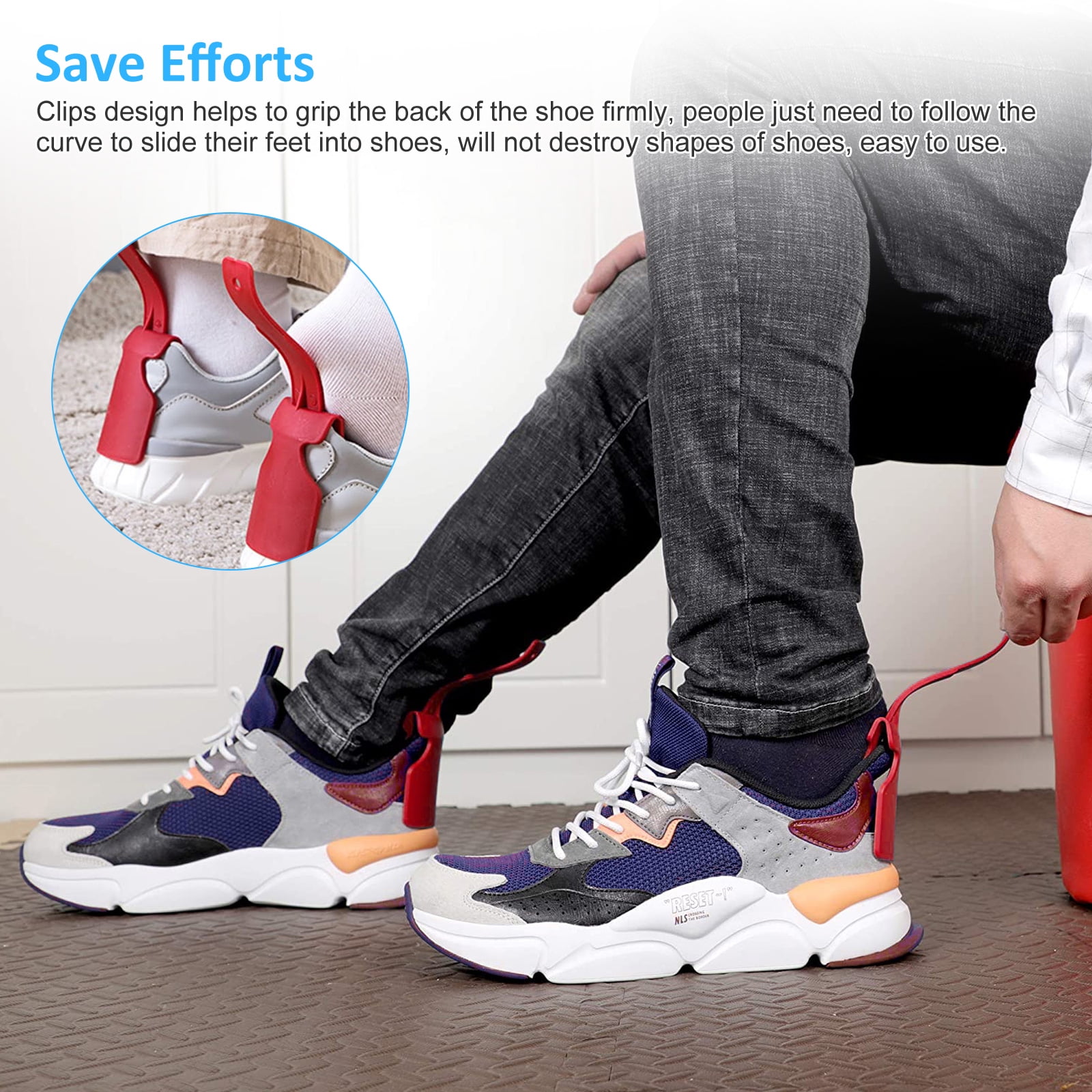 Kids Easy on & Off Shoe for Senior One Size Fits for All Shoes Pregnant Men and Women C-NineLife 2 Pcs Lazy Shoe Helper Portable Shoes Lifter Helper Shoehorns Soft PP 