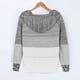 thumbnail image 2 of Gibobby Sudadera larga con cremallera Fashion Women Leopard Patchwork V Cuello de mangas largas Sweater Blouse Tops （Gris， XXXL), 2 of 5