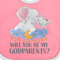 thumbnail image 4 of Inktastic Will You Be My Godparents? Cute Elephants Moon and Stars Boys or Girls Baby Bib, 4 of 4
