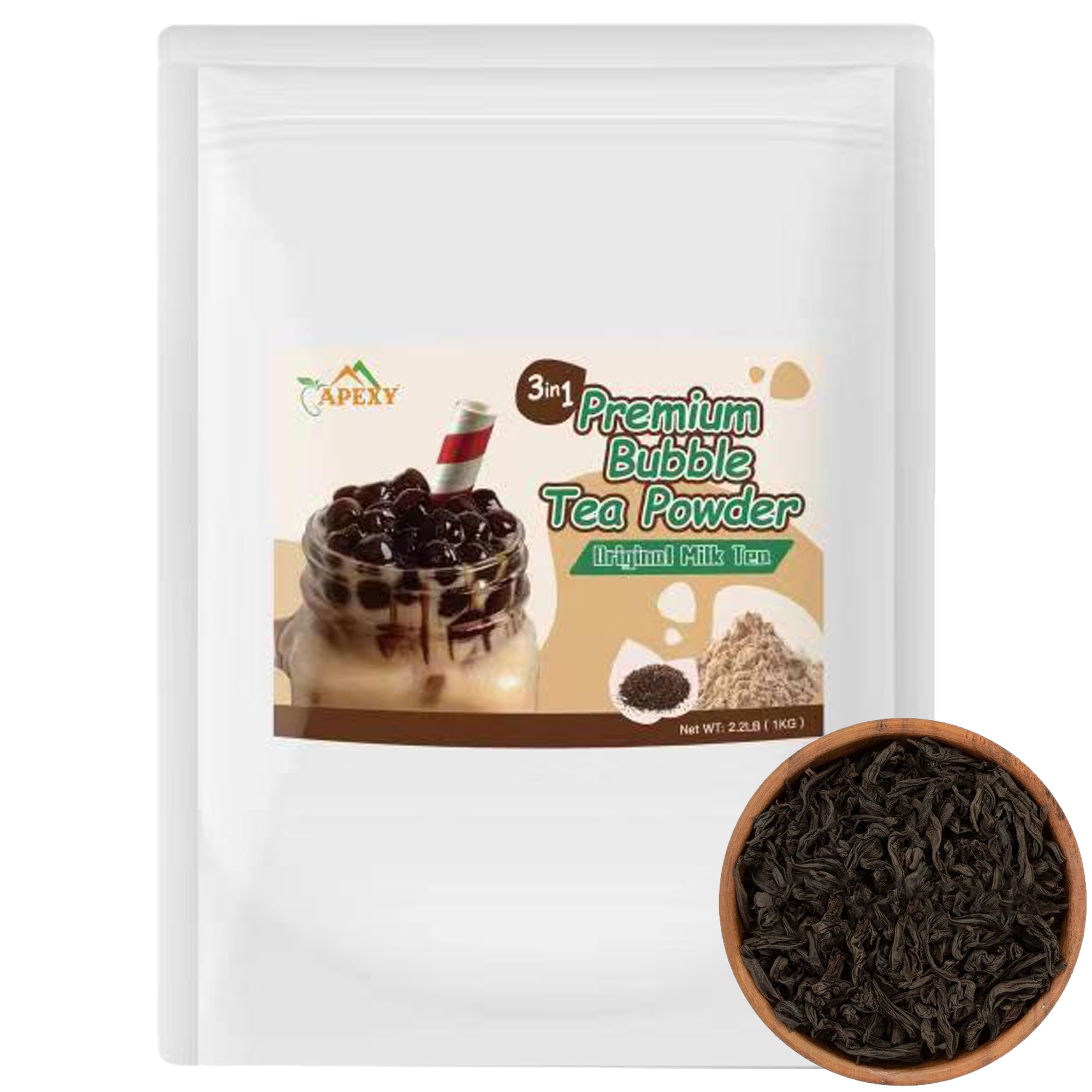 Apexy Premium Bubble Tea Powder Mix, 2.2 LB, Original Black Tea Bubble Tea, Instant 3 in 1 Bubble Tea Mix, Smoothie Mix, For Hot or Cold Drinks, Made in Taiwan (Original)