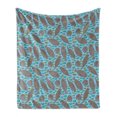 thumbnail image 1 of Manatee Soft Flannel Fleece Throw Blanket, Ocean Floor Themed Cartoon with Nautical Animals Composition, Cozy Plush for Indoor and Outdoor Use, 60" x 80", Multicolor, by Ambesonne, 1 of 6