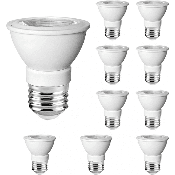 Dimmable PAR16 LED Bulbs, 3000K Warm White, 7W 560LM, LED Flood Lights (50W Equivalent) E26 Screw Base, 10-Pack