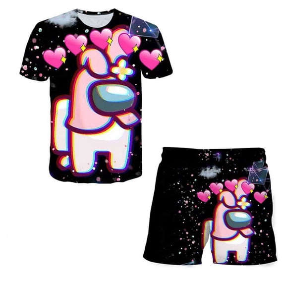 Among Us Tops Short Sleeve T Shirt Unisex T-shirts Anime Crewneck Graphic Floral Print Tshirts Cute Shirts for Women Men Teen Boys Girls Women's Men's Tee Shirts Cartoon Tees