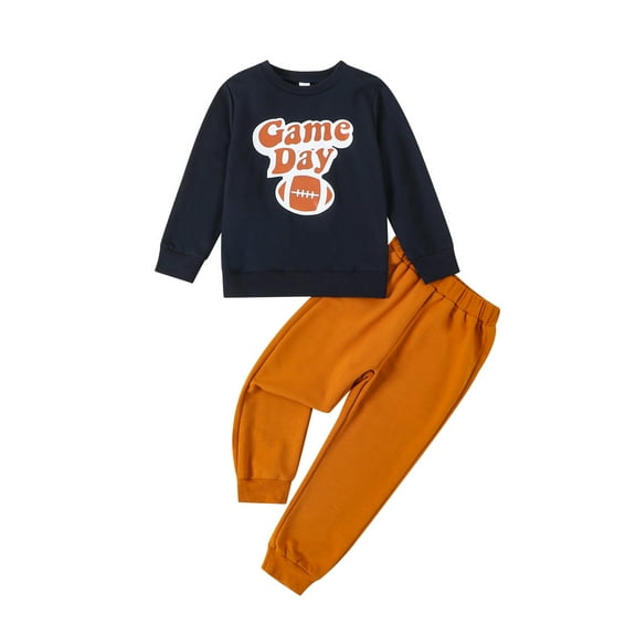 Bagilaanoe 2PCS Little Boy Pants Set Toddler Letter Print Long Sleeve Sweatshirt Tops Sweatpants 3T 4T 5T 6T 7T 8T Kids Casual Sweatsuits