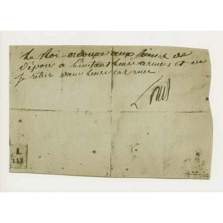 - Last Order Signed By Louis Xvi When He Had Taken Refuge With The Legislative Assembly 10 August 1792 From A 19Th Century Copy Of The Original Canvas Art - Ken Welsh Design Pics (16 x 12)
