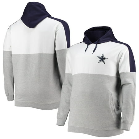 Men's Navy/Heathered Gray Dallas Cowboys Big & Tall Team Logo Pullover Hoodie