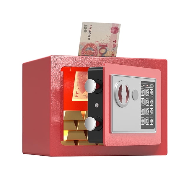 Mini Safe Key Password,Double Insurance Anti-theft Home Safe Deposit Box Fire Safe for Office ,Strong Secure