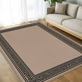 thumbnail image 4 of Brown Geometric 5x7 Area Rugs, Black Greek Key Design Abstract Modern Art Non-Skid Rubber Backing Large Rectangle Rugs - Living Room Bedroom Home Office, Indoor Floor Mat Carpets Washable Rug, 4 of 9