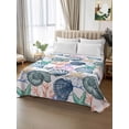 thumbnail image 2 of Coastal Beach Twim XL Size Flat Sheet, Wrinkleproof & Fadeproof Cooling Flat Bed Sheet Only, Watercolor Nautical Starfish Shell Breathable Soft Bedding Top Sheets 66 x 102 Inches, 2 of 8