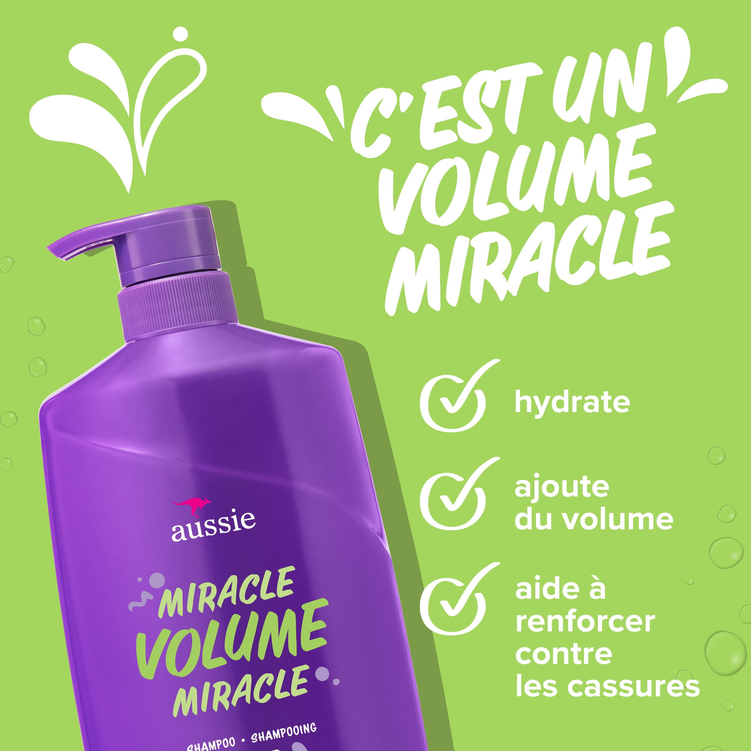 Shampooing pour cheveux fins Aussie Miracle Volume avec prune et bambou, sans parabènes 778 ml
