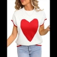 thumbnail image 1 of Suéter Corto de Corta para Mujer, Cuello Alto, Corazón, Suelto, de Punto, para San Valentín. L, 1 of 10