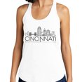 thumbnail image 2 of Skyline Cincinnati Ohio Tank Top Fitted Racerback Women's Large White, 2 of 5