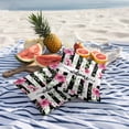 thumbnail image 4 of 2 Pack Outdoor Waterproof Throw Pillow Covers,Welcome Words Pink Flowers Decorative Square Pillow Case Patio Pillowcases for Chair Couch Sofa 16x16in, 4 of 9
