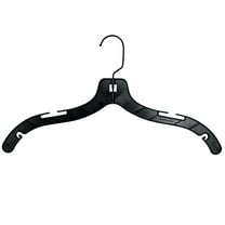 NAHANCO #2508BH 17" Black Light Weight Plastic T-Shirt Hangers with Black Hook (Pack of 100)