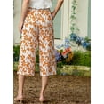 thumbnail image 6 of Cueply Womens Capri Pants Casual Loose Cropped Pants Summer Wide Leg Palazzo Capris with Drawstring Pockets, 6 of 7