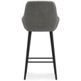 thumbnail image 4 of Tabouret Garey Mi-Siècle Moderne en Velours Gris (Lot de 2), 4 of 10