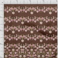 thumbnail image 1 of Soimoi Brown Poly Georgette Fabric Flowerpecker & Floral Panel Decor Fabric Printed BTY 52 Inch Wide, 1 of 1