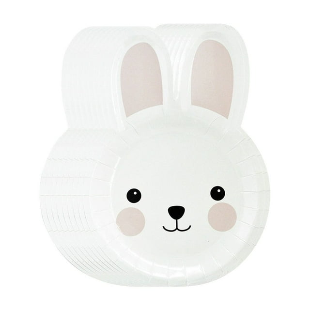 Leodye 8PCS Paper Tray Easter Disposable Paper Tableware Set Festive Convenient Party Picnic -6.69×9.45in