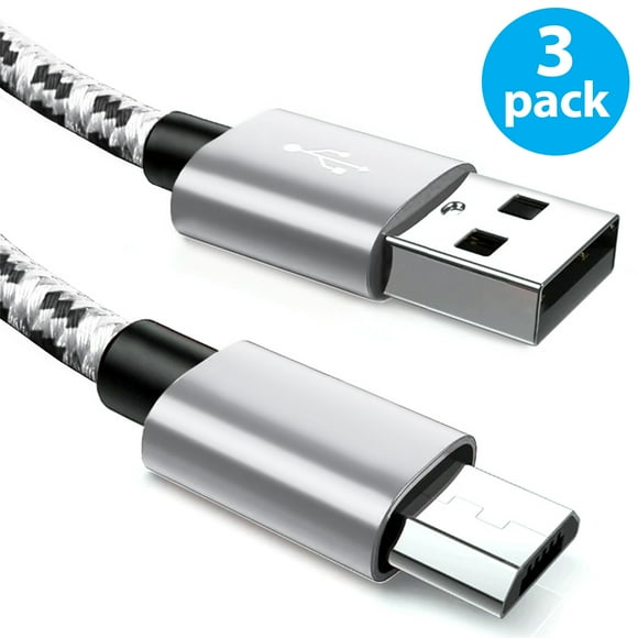 3x Micro USB Cable Charger For Android, FREEDOMTECH 3ft USB to Micro USB Cable Charger Cord High Speed USB2.0 Sync and Charging Cable for Samsung Galxy S6, S7, HTC, Moto, Nokia, MP3, Tablet and More