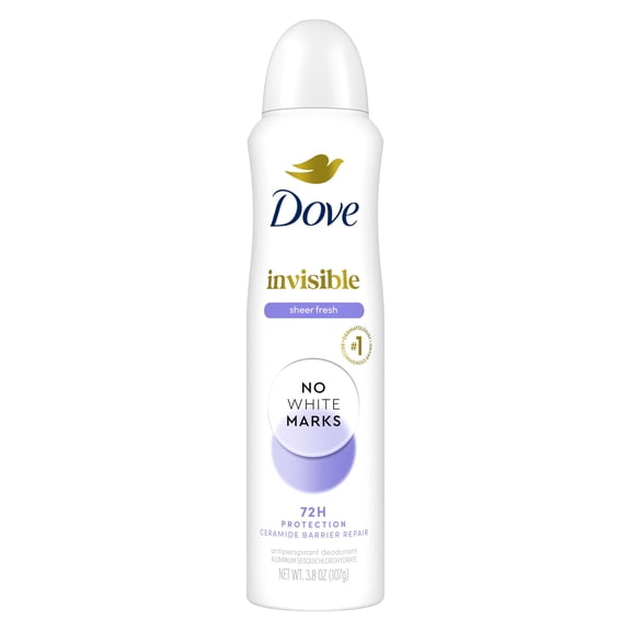 Dove Advanced Care Antiperspirant Deodorant Dry Spray Invisible Antiperspirant Tested On 100 Colors Sheer Fresh Anti-stain Antiperspirant With Sweat Protection ,3.8 oz