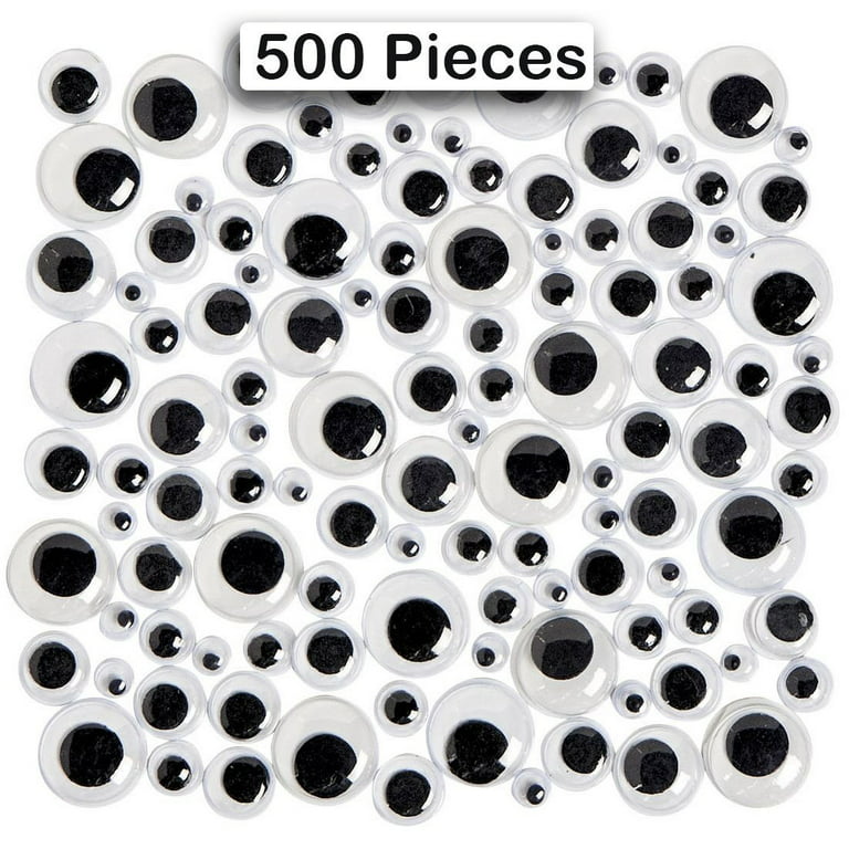Wiggle Eyes Black 6mm To 13mm - 500 Pieces Different Sizes Small