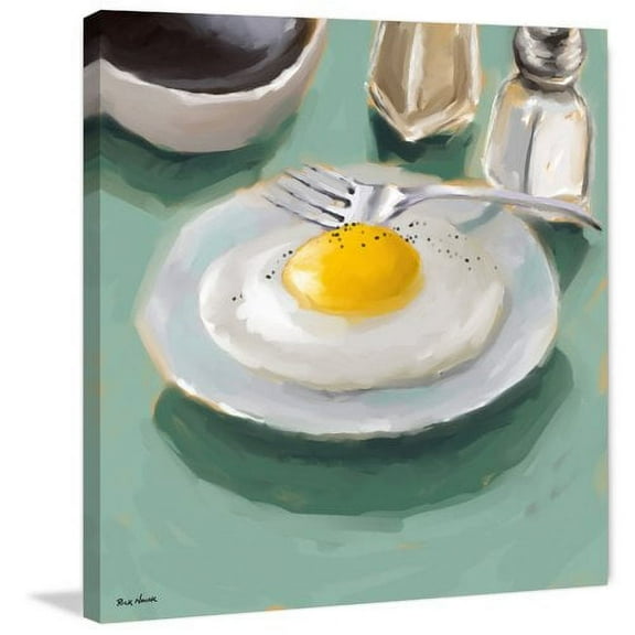 Marmont Hill "Fried Egg" by Rick Novak Painting Print on Wrapped Canvas