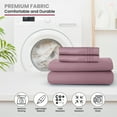 thumbnail image 6 of Lux Decor Collection King Size Sheet Set - 4 Pc King Bed Sheets Set - High GSM Brushed Microfiber Sheets - Up to 16 Inches Deep Pocket Bedding Sheets & Pillowcases, Pink, 6 of 8