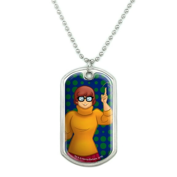 Scooby Doo Velma Character Military Dog Tag Pendant Necklace with Chain