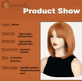thumbnail image 7 of Creamily 12" Short Blonde Bob Wigs for Women Straight Short Wigs with Bangs Synthetic Strawberry Blonde Bob Wigs Glueless Wigs (Strawberry Blonde ), 7 of 7