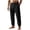 Black-pants, variant on Mens Cotton Linen Pants Casual Summer Beach Pants Loose Fit with Elastic Waist Drawstring Yoga Trousers