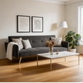 thumbnail image 4 of BSHTI 67.72" Teddy Fabric Convertible Futon Sofa Bed with 5-Position Adjustable Backrest & Armrest, Gold Metal Legs, Tufted Design, 2 Jacquard Pillows, 4 of 18