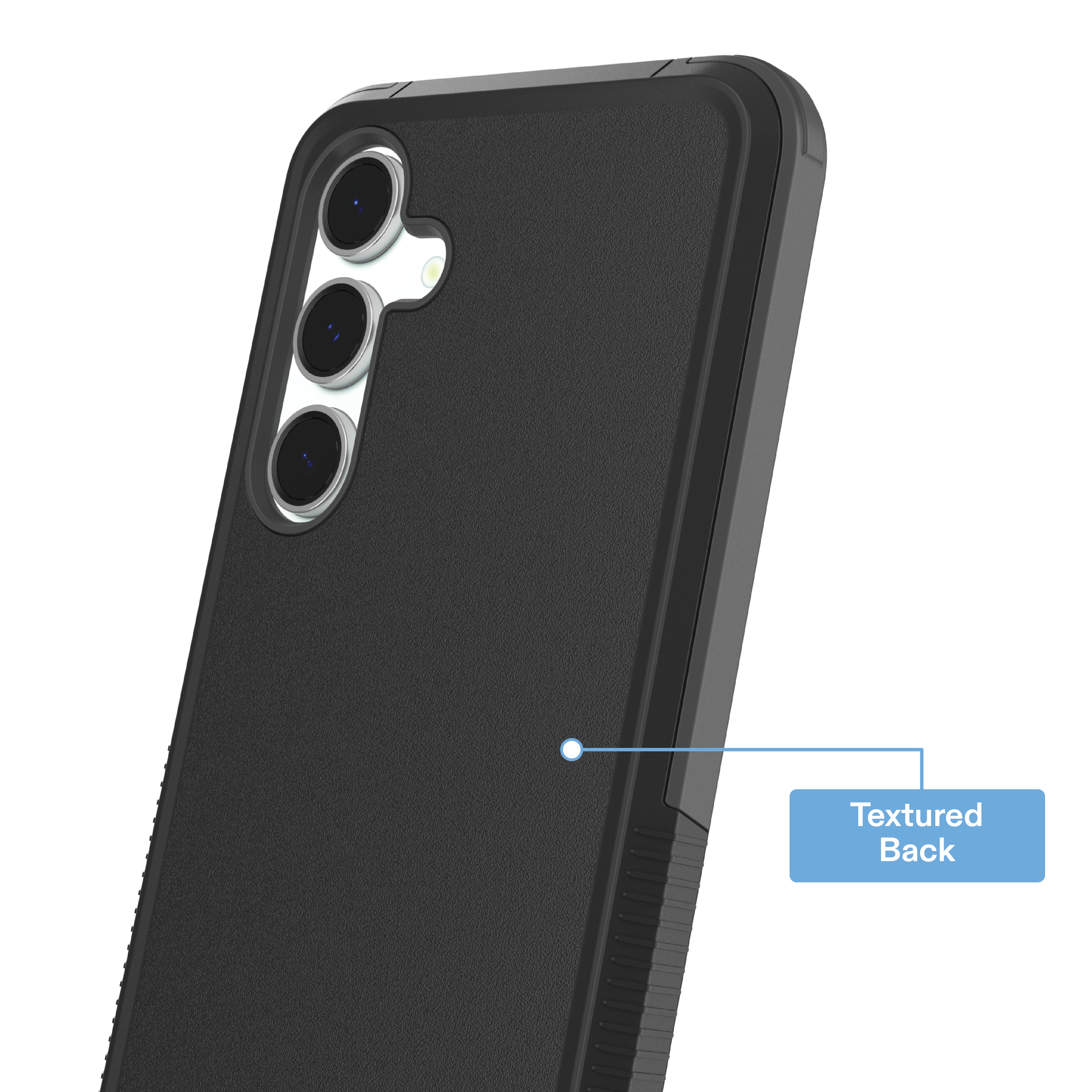 onn Slim Rugged Phone Case for Samsung Galaxy S24 FE, Black photo 5