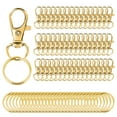 thumbnail image 1 of 100 cierres giratorios dorados, ganchos a presión con llaveros, ganchos de clip para llavero, cierres de garra de langosta para llaveros, manualidades DIY, 1 of 5
